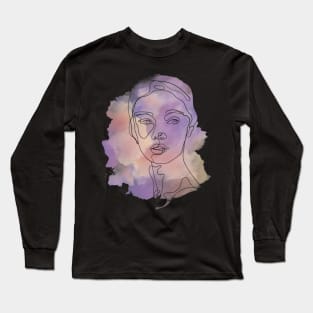 Abstruct face art printed tee Digital art casual wear T-shirt Long Sleeve T-Shirt